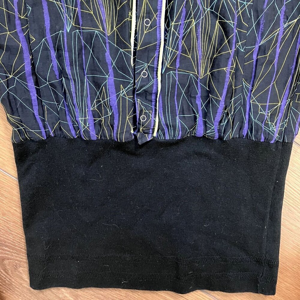 Diesel Sheer Black with Geometric Pattern Mini Shirt Dress Size XS - Picture 3 of 10